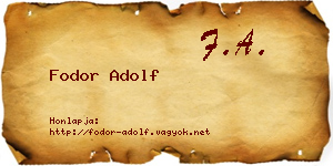 Fodor Adolf névjegykártya